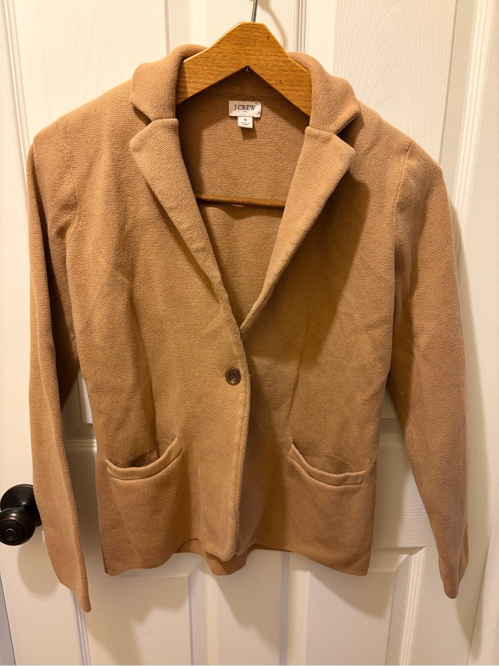 J. Crew Women's Camel schoolboy sweater Knit Blazer size small